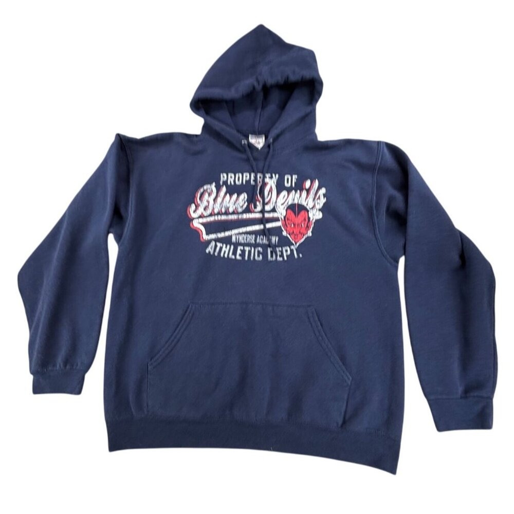 Blue Devils Hoodie Sweatshirt JERZEES Navy M Mynderse Academy Athletic Dept.